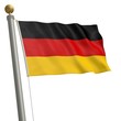 Die Flagge von Deutschland flattert am Fahnenmast