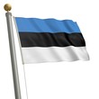 Die Flagge von Estland flattert am Fahnenmast