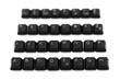 Alphabet of keyboard keys on a white background