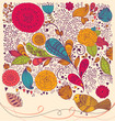 Beautiful vector floral colorful background