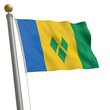 Die Flagge von Saint Vincent und die Grenadinen am Fahnenmast
