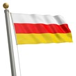 Die Flagge von Südossetien flattert am Fahnenmast