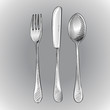 Fork, knife and spoon