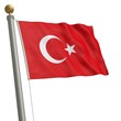 Die Flagge von Türkei flattert am Fahnenmast
