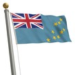 Die Flagge von Tuvalu flattert am Fahnenmast