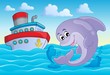 Vector: Image with dolphin theme 8 Image with dolphin theme 8