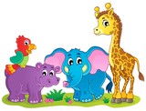 Cute African animals theme image 4