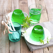 Gelatin dessert with woodruff