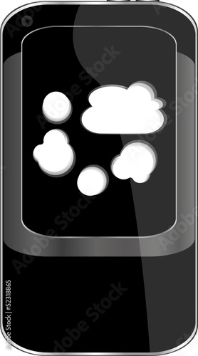 Illustration: Cloud computing concept. Mobile smart phone with cloud icon Cloud computing concept. Mobile smart phone with cloud icon