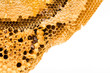 sweet honeycombs with honey, isolated on white