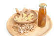 Ginger tea and ginger root ,fresh and dried herb
