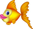 Cute yellow fish cartoon