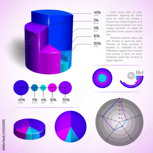Vector: Business diagram template with text fields Business diagram template with text fields