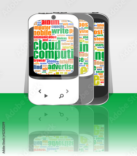 Photo: business brochure, smartphone set flyer template business brochure, smartphone set flyer template