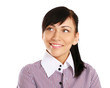 Young woman standing ,isolated on white background