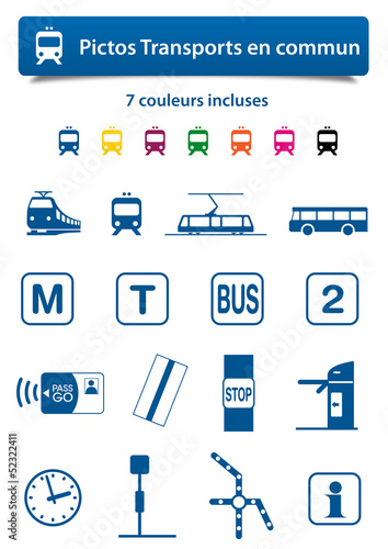 Vector: Pictos Transports en commun Pictos Transports en commun