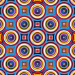 Colorful symmetrical abstract circle shapes pattern.