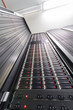 Data server and controls in rack with multiple hard drives.