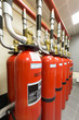 Red balloons of powerful industrial fire extinguishing system.