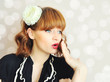 Surprised beautiful young woman. Vintage style