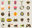 Set icones colorés rétro
