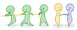 Cartoon teamwork people set