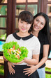 Happy Asian sisters