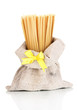 Pasta in bag isolated on white