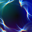 Illustration: blue background with rainbow lights and lines blue background with rainbow lights and lines
