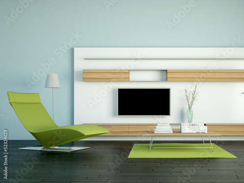 Illustration: Wohndesign - grüner Sessel Wohndesign - grüner Sessel