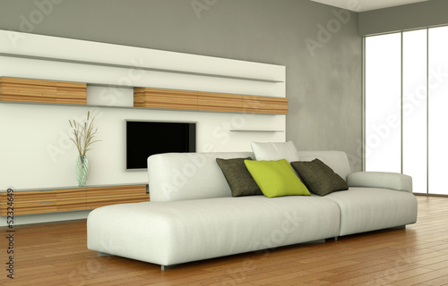 Illustration: Wohndesign - weißes Sofa Wohndesign - weißes Sofa