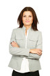 Young woman standing with folded arms