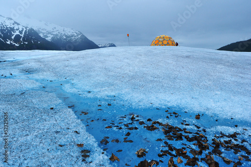 Photo: Camp on Mendenhall Glacier Juneau Alaska Camp on Mendenhall Glacier Juneau Alaska