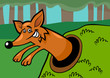 fox in burrow cartoon illustration