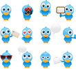 cartoon bluebird set