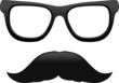 cool mustache with glasses