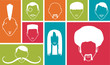 colorful squares with people icons