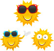 cute sun cartoons set