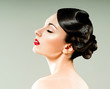 beautiful woman with professional hairstyle