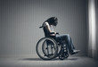 Foto: Crying woman sitting in wheelchair Crying woman sitting in wheelchair
