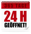 Illustration: 24H geöffnet! Button, Icon 24H geöffnet! Button, Icon