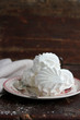 White zephyr dessert on a plate