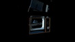Old TV Dissolve into a New TV against black, Screen only Alpha
