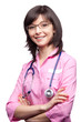 doctor woman in glasses with stethoscope