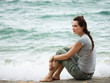 Sad thoughtful woman