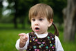 Surprised smiling little girl