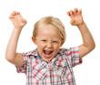 Hyperactive young cute boy