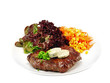rindersteak mit salat und kräuterbutter