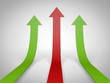 Concept of growth - Three rising arrows
