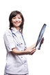 doctor holding and make analysis x-ray roentgen